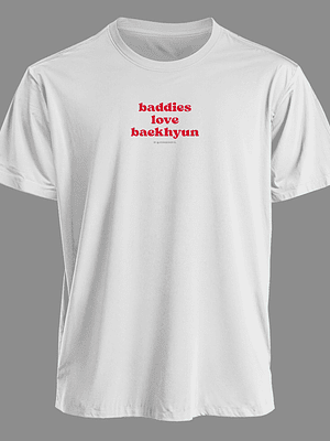 Polera Diseño logo Baddies (rojo) - BAEKHYUN
