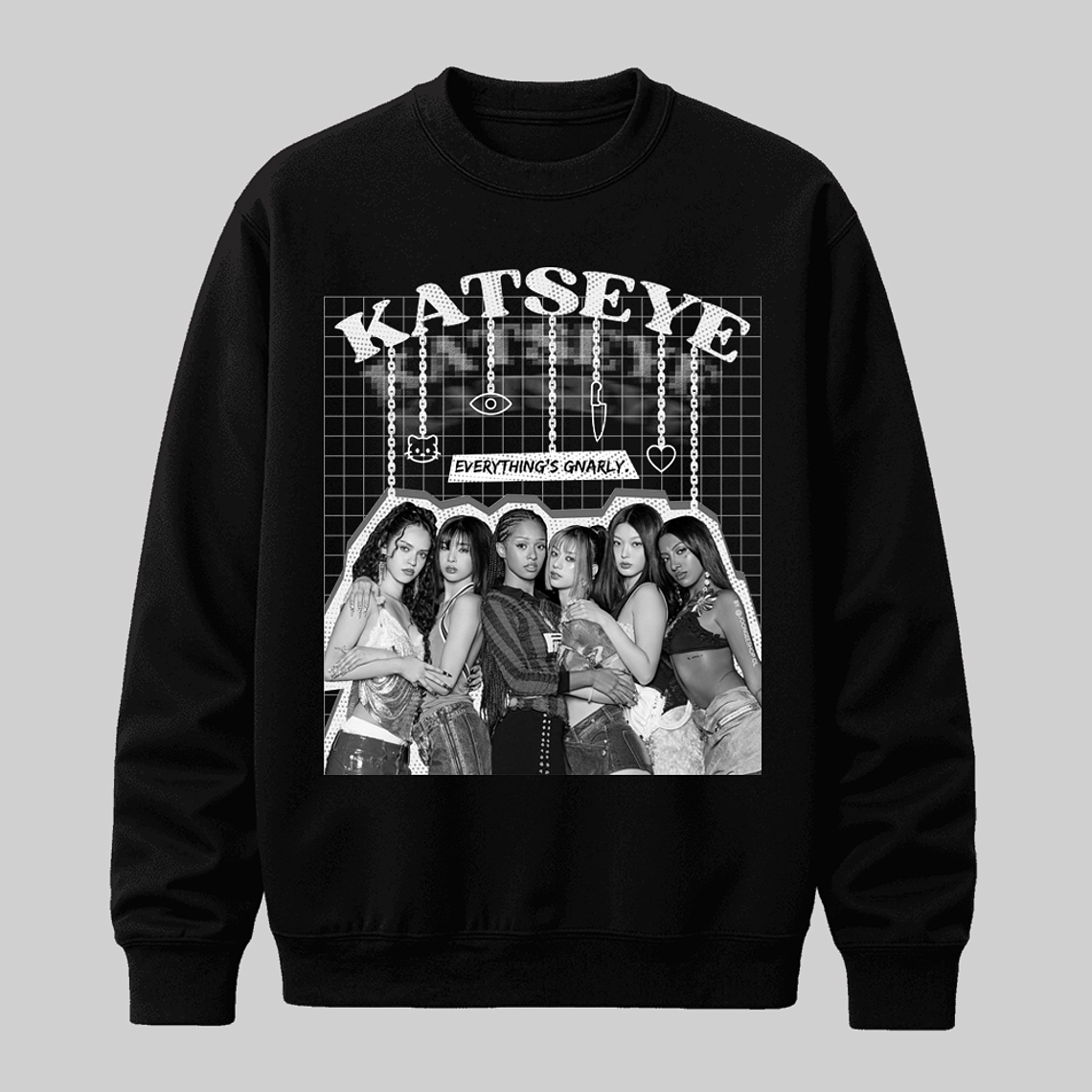 Polerón Diseño Graphic (b/n) - KATSEYE 1