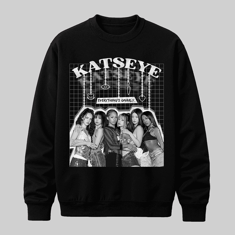 Polerón Diseño Graphic (b/n) - KATSEYE 1