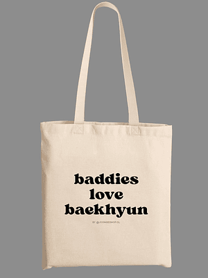 Totebag Diseño logo Baddies (negro) - BAEKHYUN