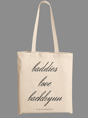 Totebag Diseño logo Baddies v.2 (negro) - BAEKHYUN