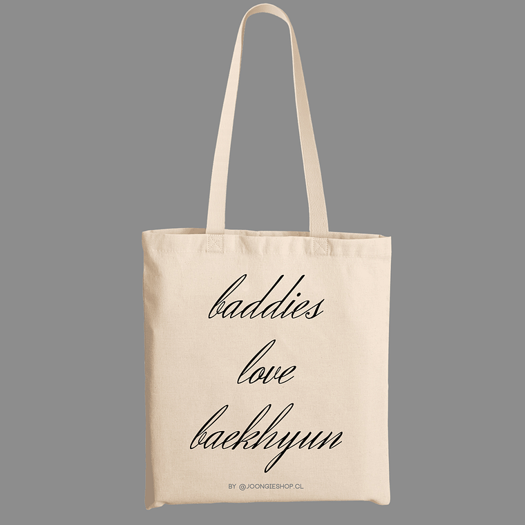 Totebag Diseño logo Baddies v.2 (negro) - BAEKHYUN 1