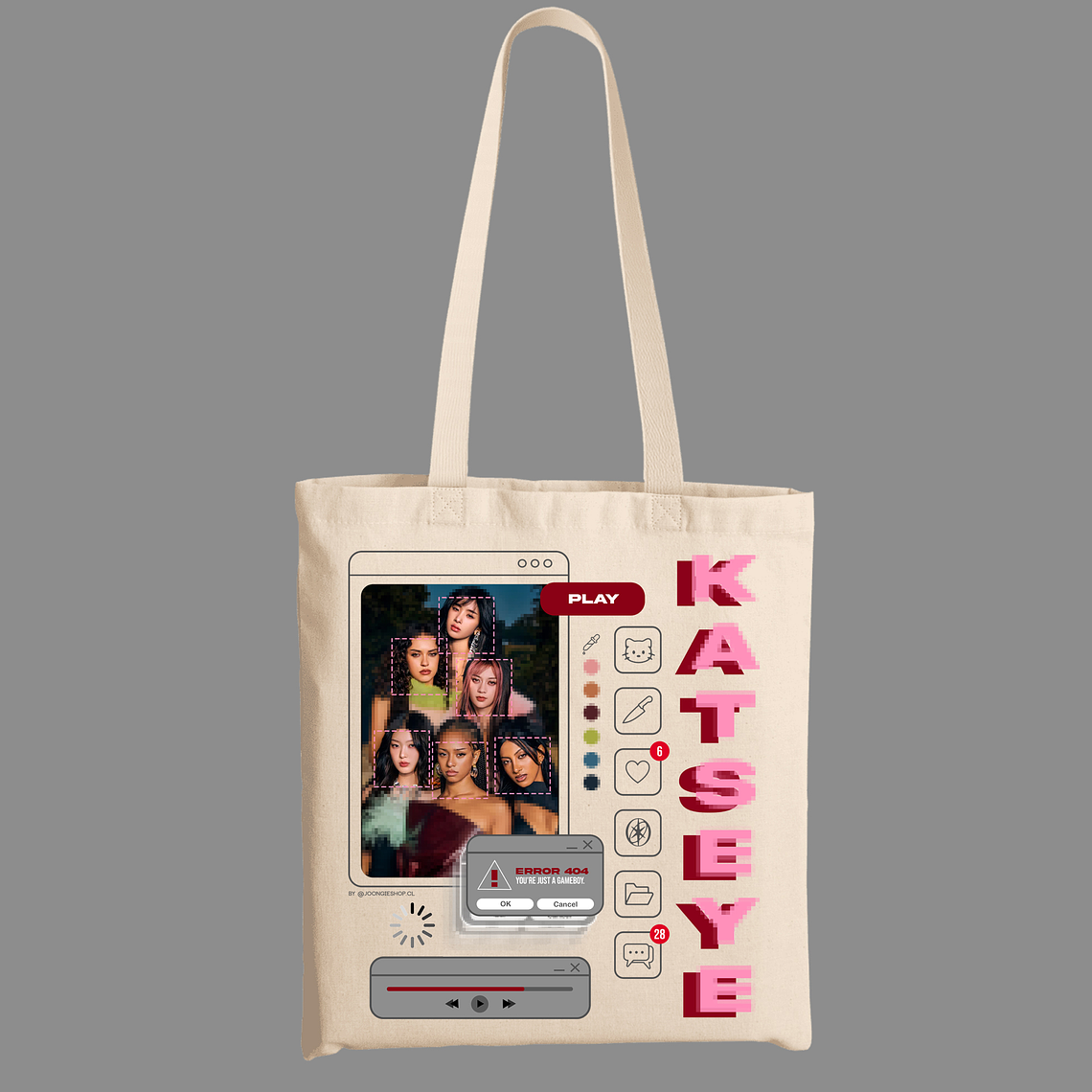 Totebag Diseño Gameboy (rojo) - KATSEYE 1