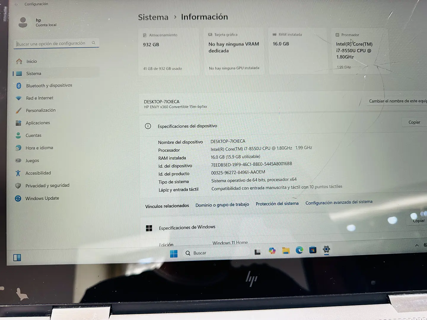 HP ENVY x360 CONVERTIBLE EN VENTA 7