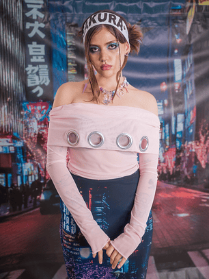 Polera Mesh Strapless