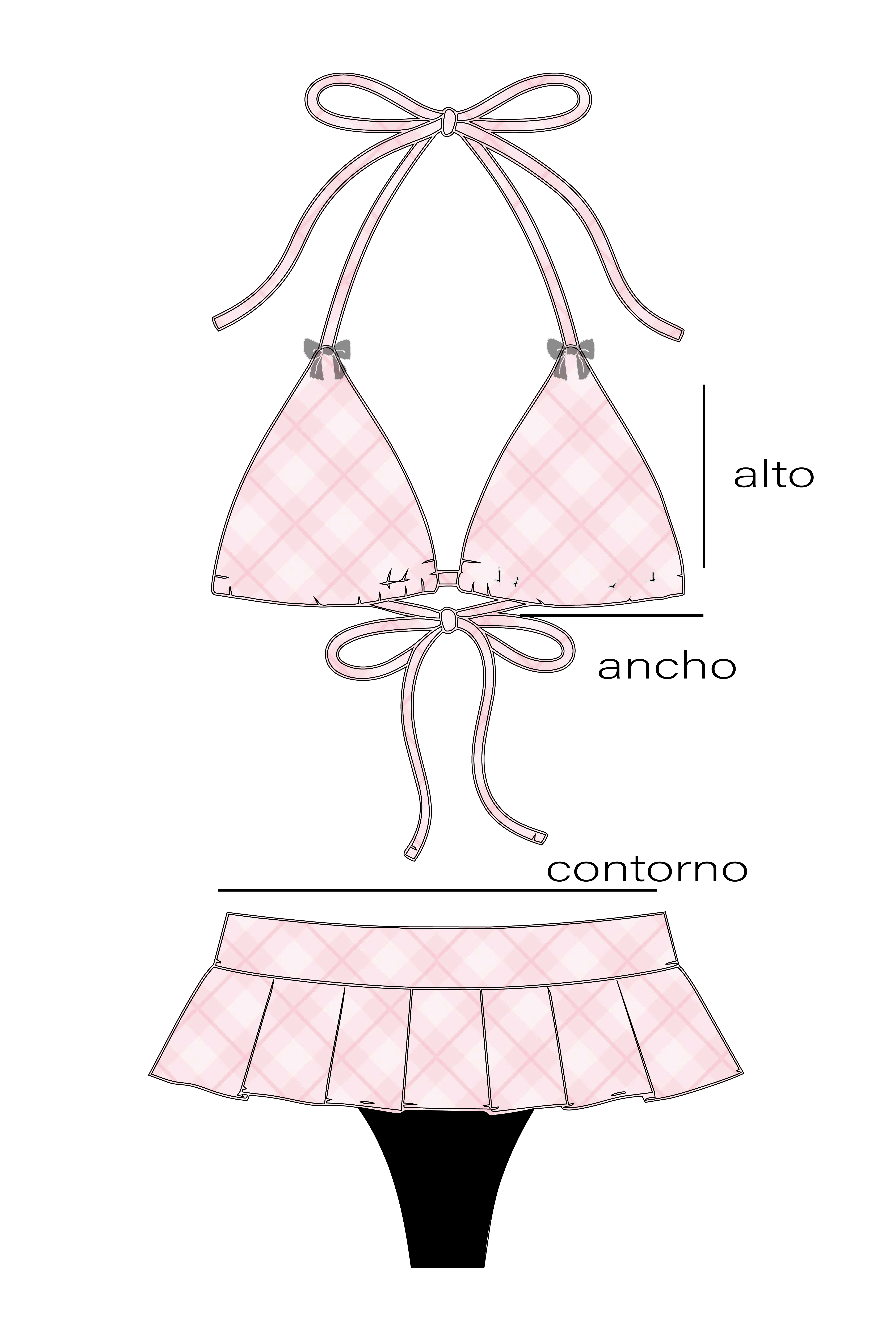 Bikini Cuadrillé Rosa 5