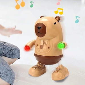 Juguete Capibara Bailarín Con Luces Y Música 3d Capibara Marrón