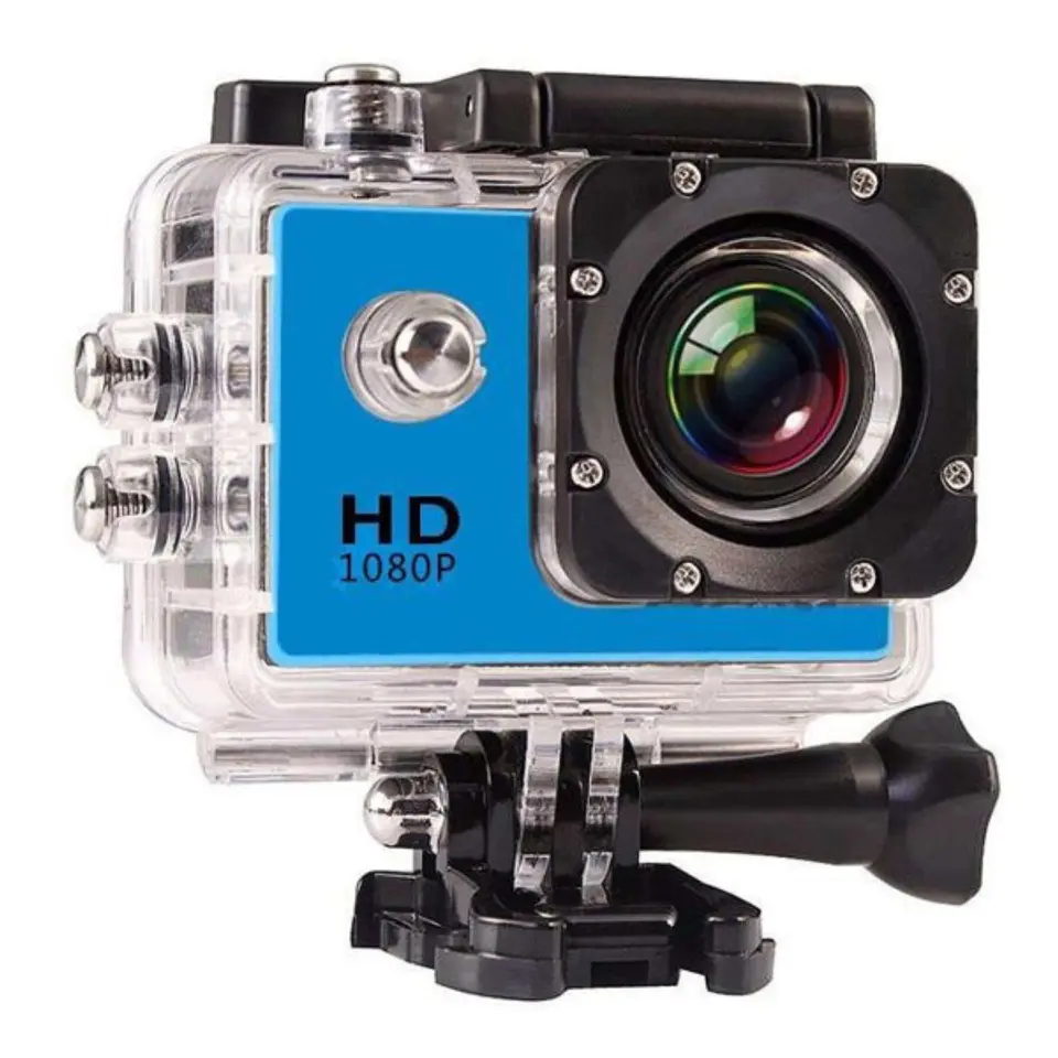 Camara Tipo GoPro 1080mp Sumergible con Accesorios Color Azul 3