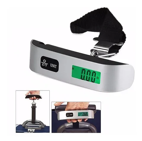 Pesa Balanza Digital Maleta Para Colgar 50kg Color Gris