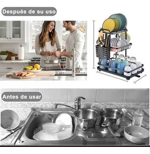 Escurridor Secador De Loza Platos Organizador 3 Niveles