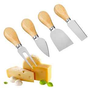 Set Cuchillos Para Quesos Picoteo Cocktail Acero Inox Packx4 Plateado