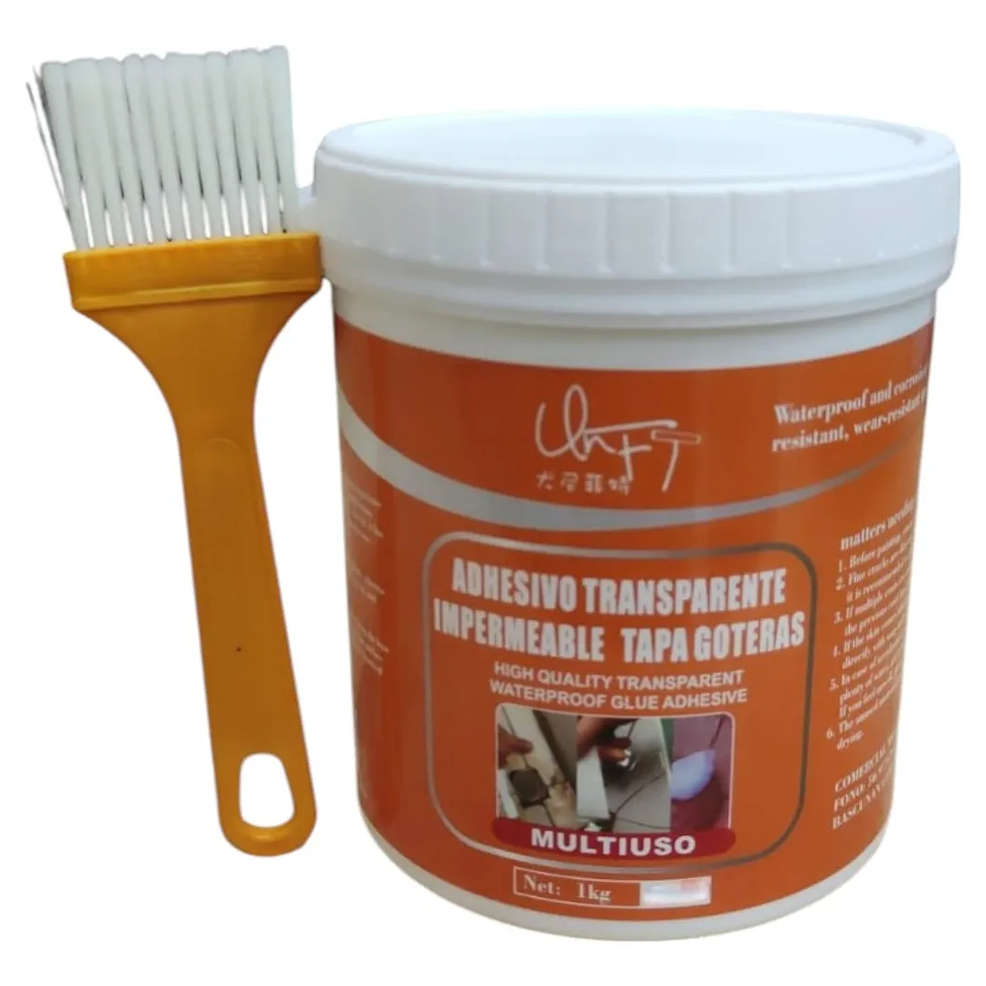 Adhesivo Transparente Impermeable Tapa Gotera 1kg 1