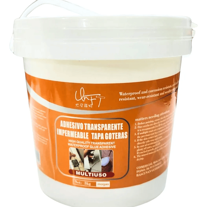 Adhesivo Transparente Impermeable Tapa Gotera 1kg 2