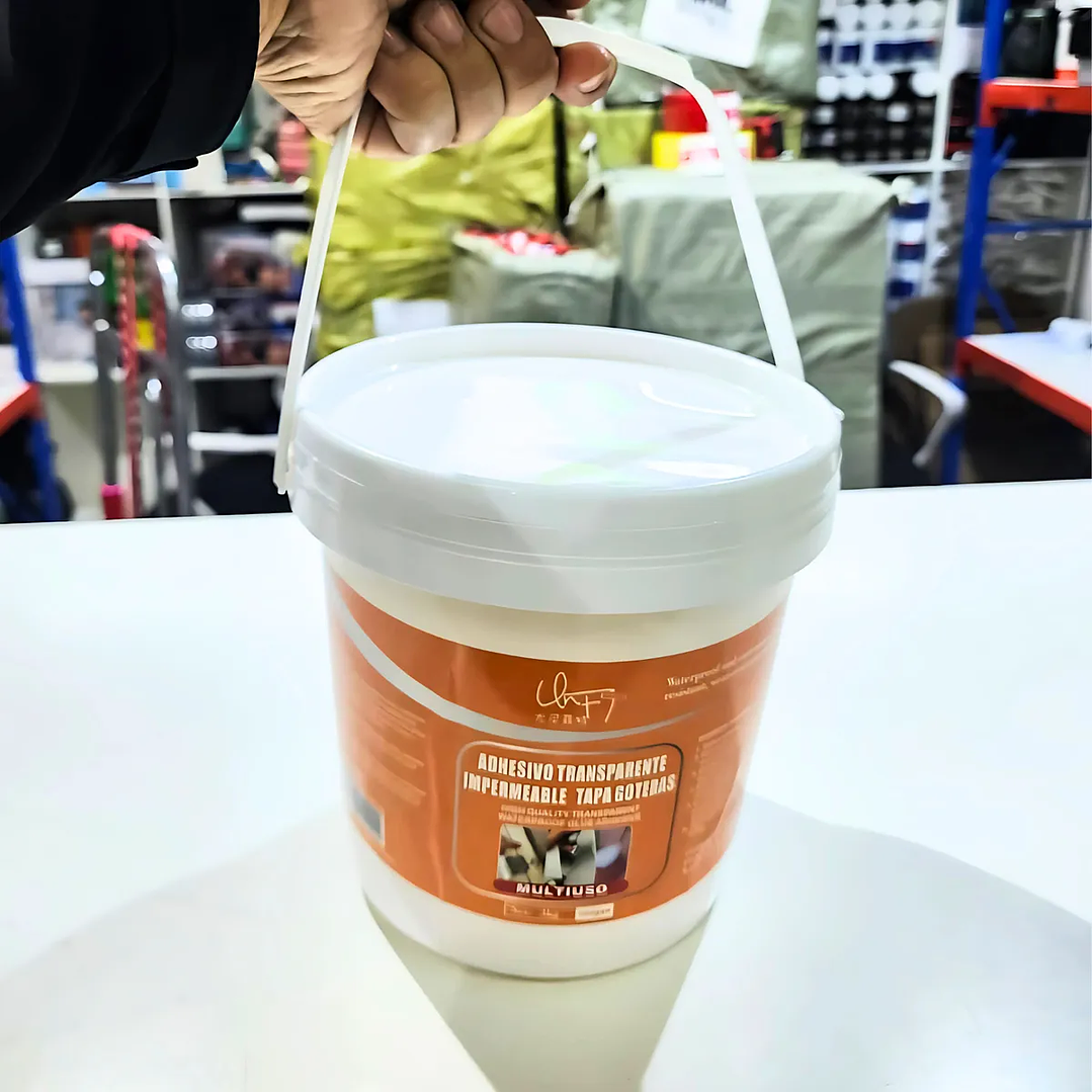 Adhesivo Transparente Impermeable Tapa Gotera 1kg 4