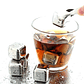 Set De 4 Cubos De Acero Hielo Reutilizables Enfriar Tragos Plateado - Miniatura 3