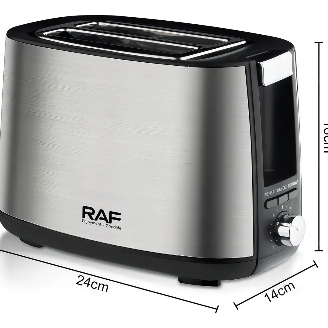 Tostador De Pan 2 Rebanadas Calentador Eléctrico Raf R-507 Color Negro 3