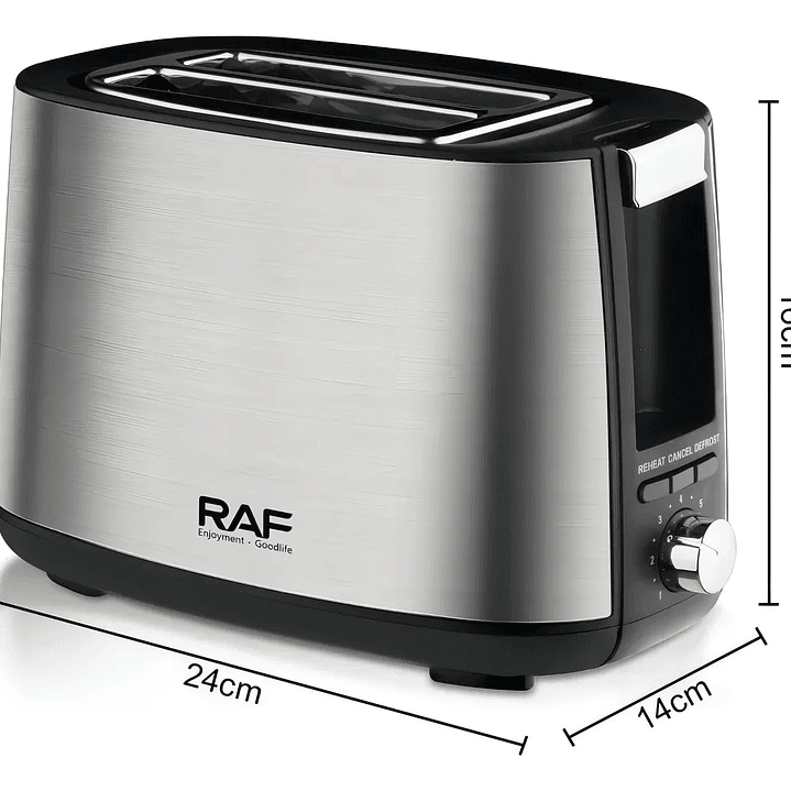 Tostador De Pan 2 Rebanadas Calentador Eléctrico Raf R-507 Color Negro 3