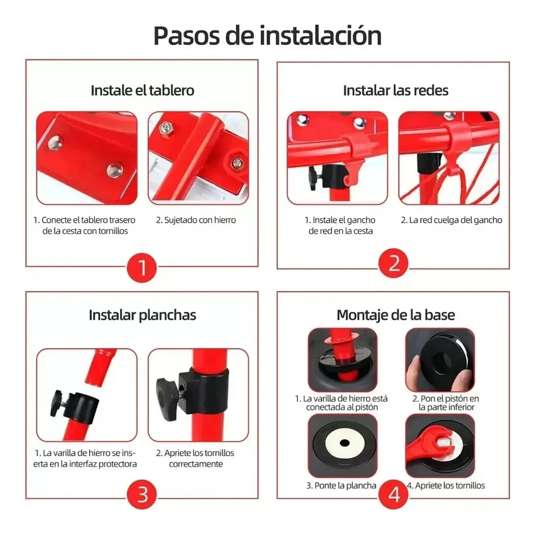 Set Aro De Basket + Pelota + Inflador 2