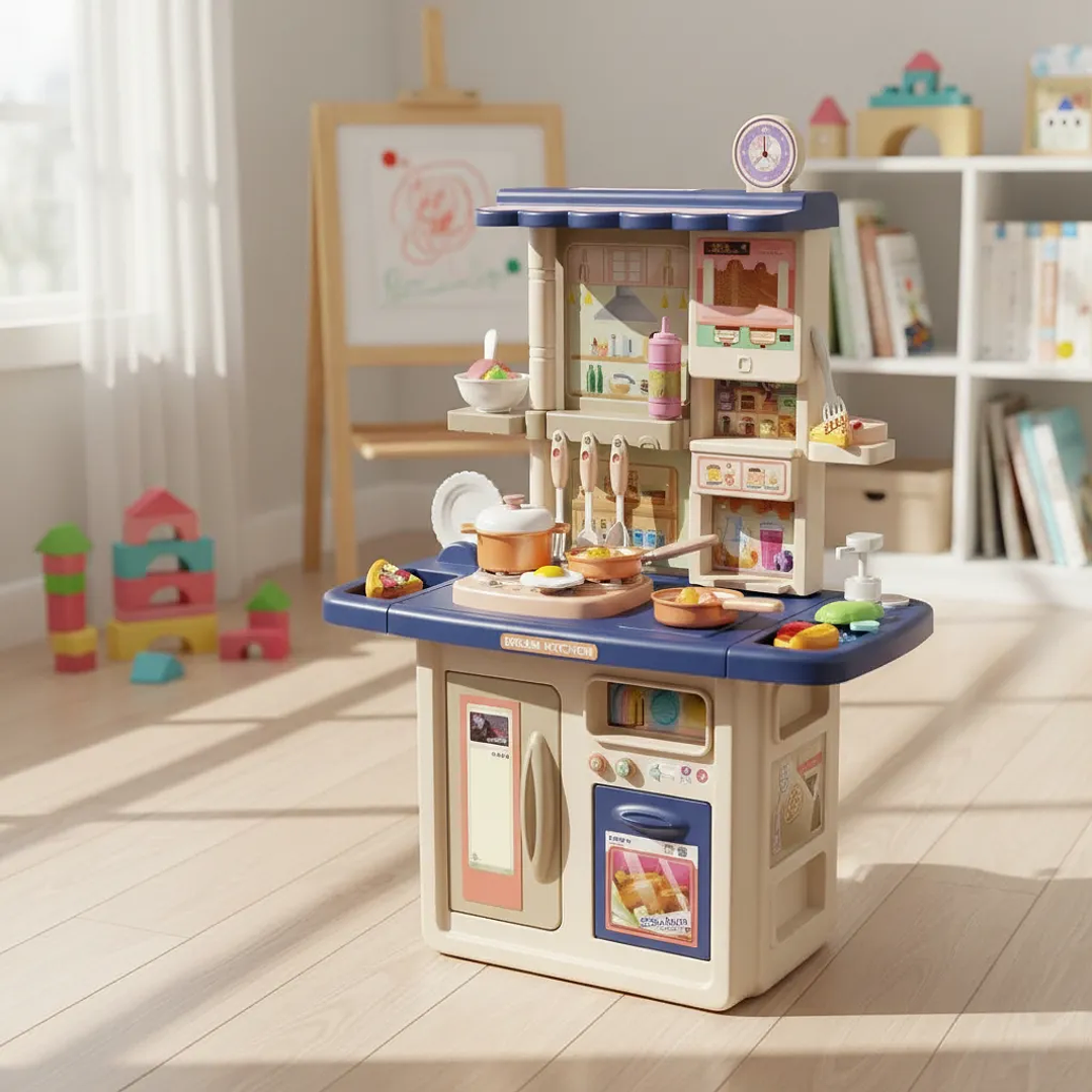 Cocina Infantil De Juguete con Accesorios 65CM Sonido Luz Interactiva 4