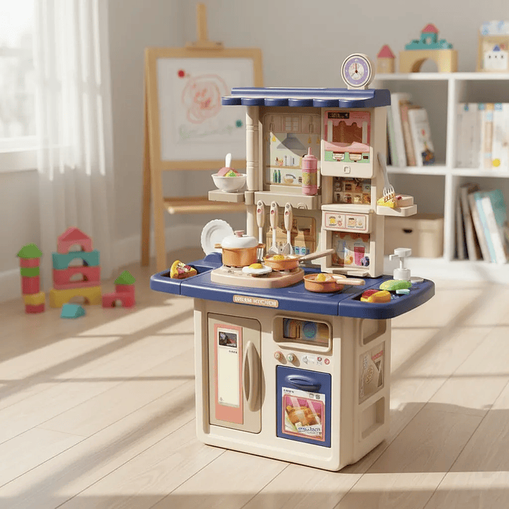 Cocina Infantil De Juguete con Accesorios 65CM Sonido Luz Interactiva 4