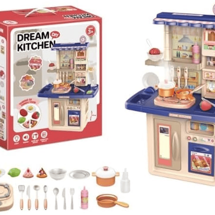 Cocina Infantil De Juguete con Accesorios 65CM Sonido Luz Interactiva 5
