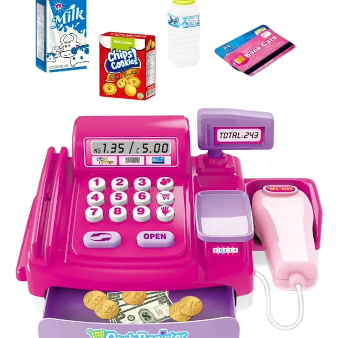 Caja registradora Juguete Niña con Accesorios color Rosado shopping 2