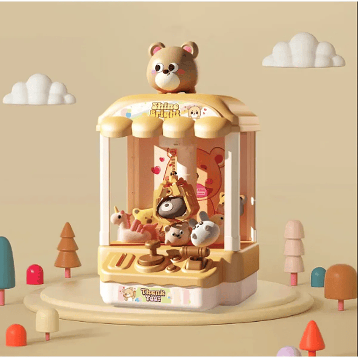 Mini maquina de Garra saca peluche de osito Marron 1