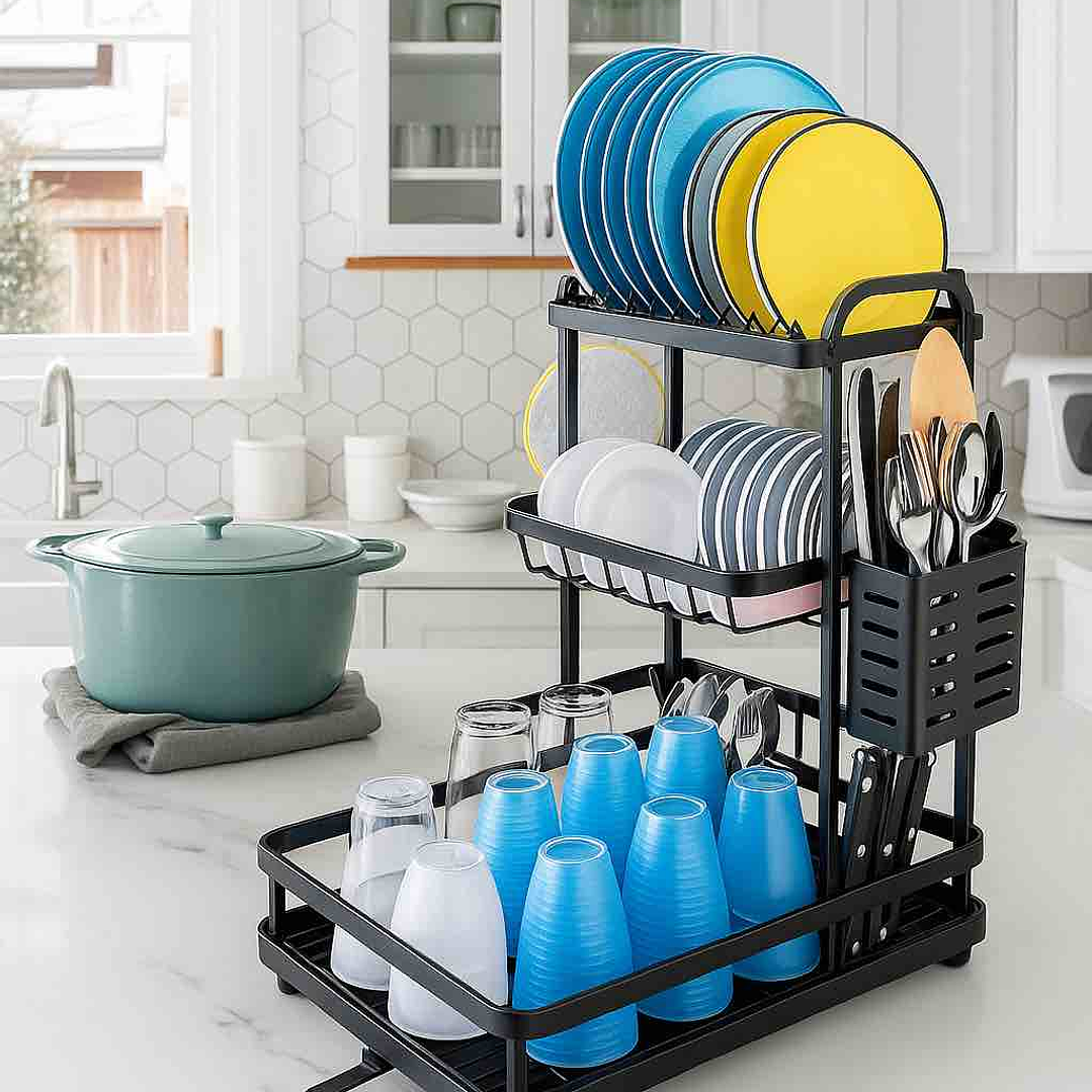 Rack escurridor 3 niveles Seca Platos Lavavajillas 3en1  2