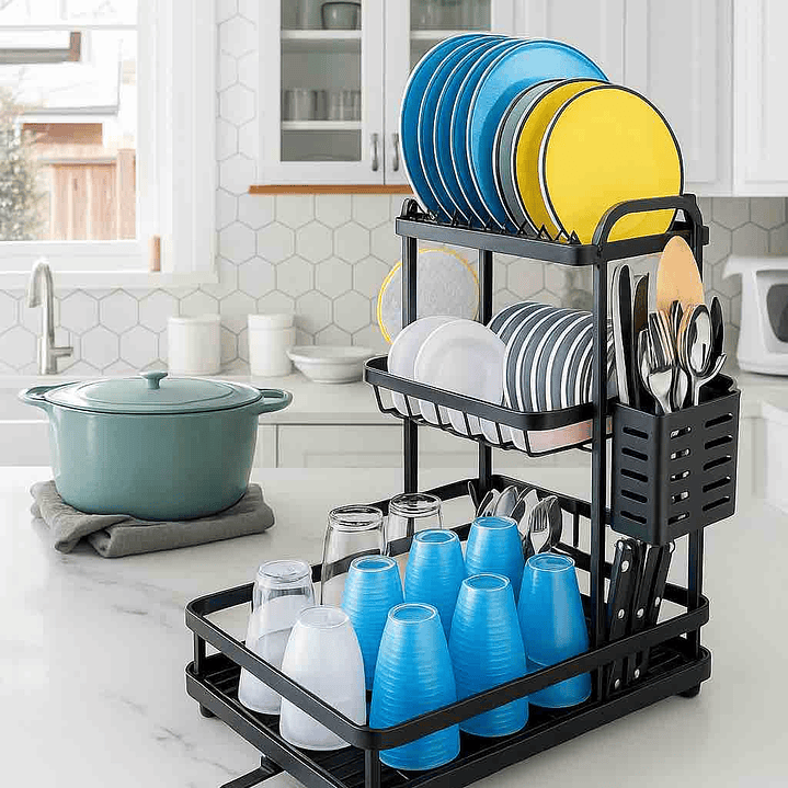 Rack escurridor 3 niveles Seca Platos Lavavajillas 3en1  2