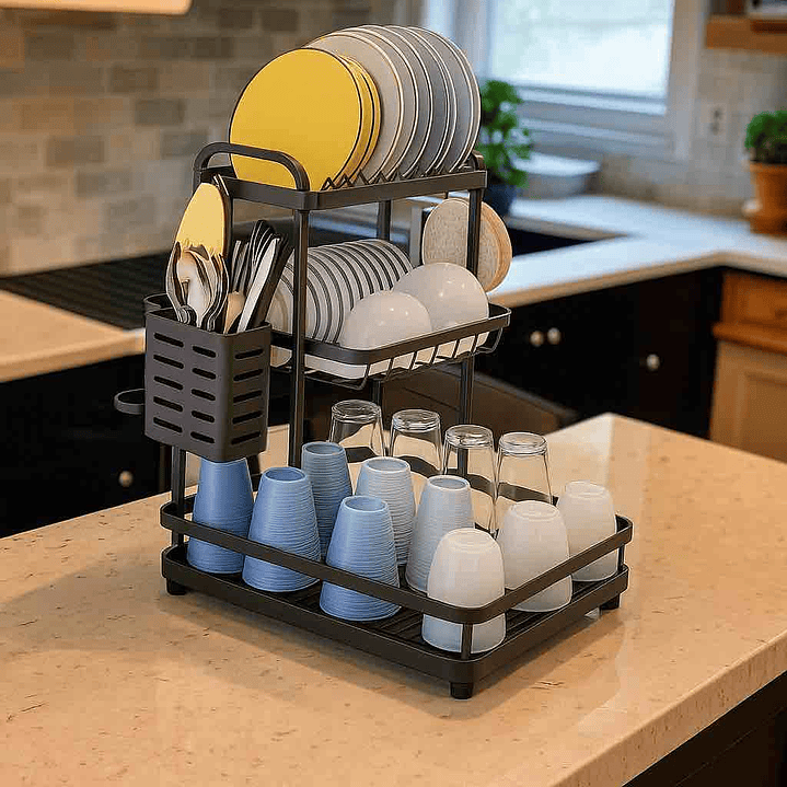 Rack escurridor 3 niveles Seca Platos Lavavajillas 3en1  3