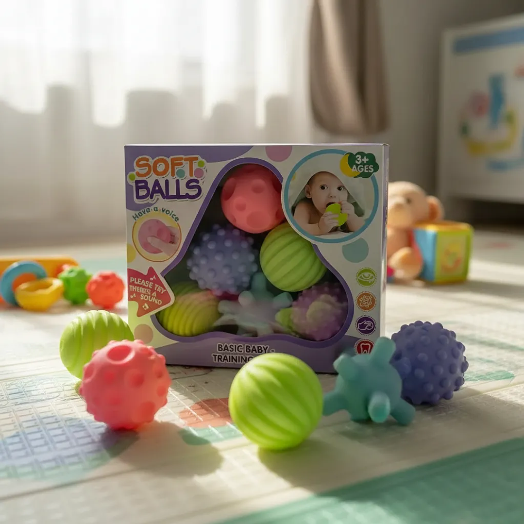 Pelotas Sensoriales Texturizadas Para Bebes Soft Balls 6unid 3