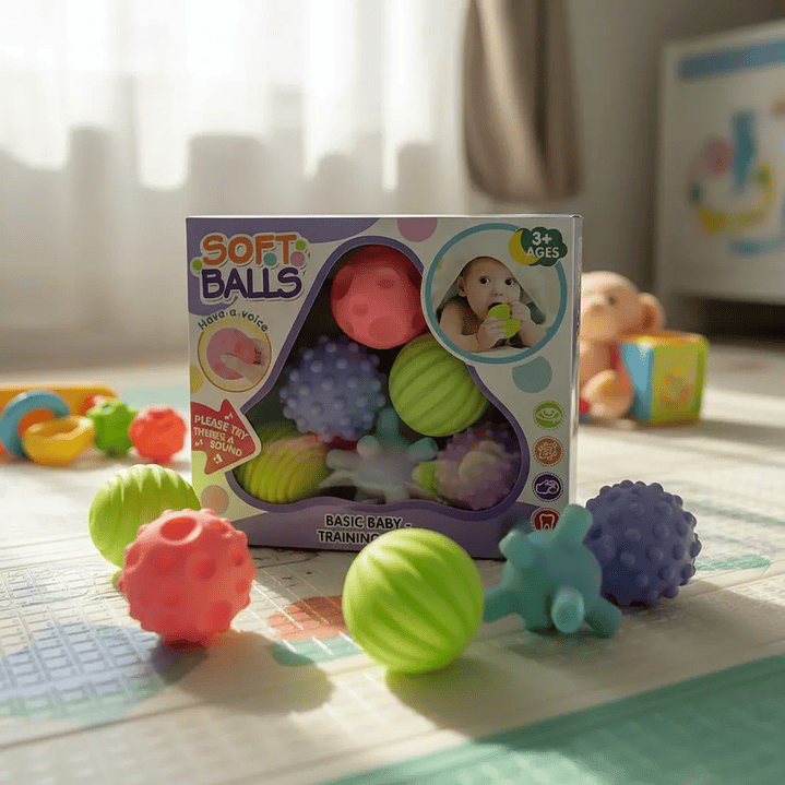 Pelotas Sensoriales Texturizadas Para Bebes Soft Balls 6unid 3