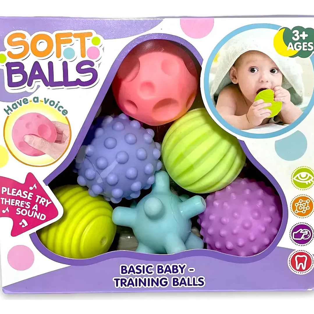 Pelotas Sensoriales Texturizadas Para Bebes Soft Balls 6unid 1