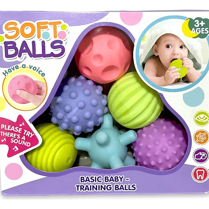 Pelotas Sensoriales Texturizadas Para Bebes Soft Balls 6unid 1