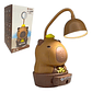 Lampara Led Recargable De Mesa Capibara Con Sacapuntas Marron - Miniatura 2