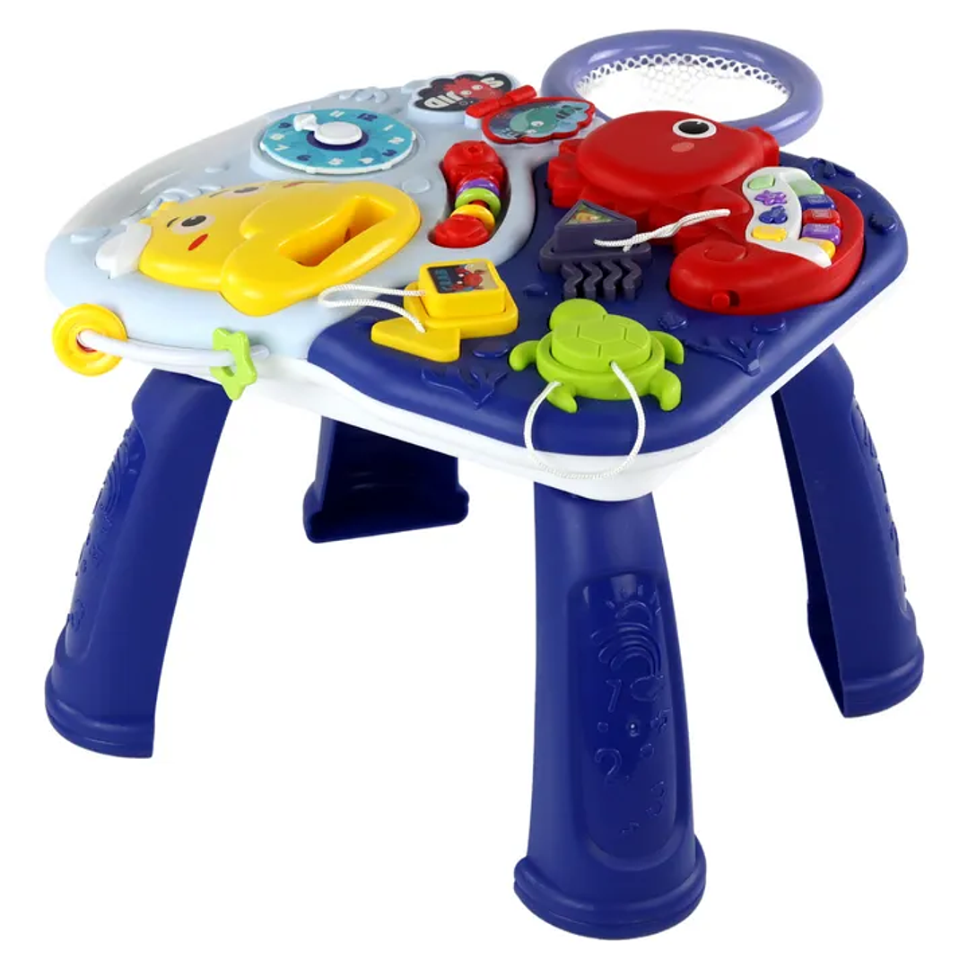Mesa De Actividades 2 En 1 Con Aro Y Pelota Didactico Bebe Azul  2