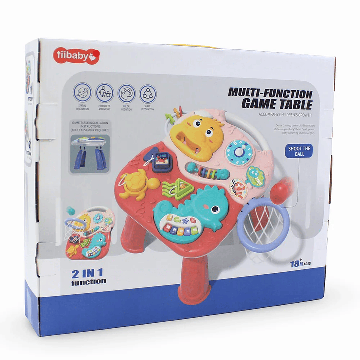 Mesa De Actividades 2 En 1 Con Aro Y Pelota Didactico Bebe Azul  3