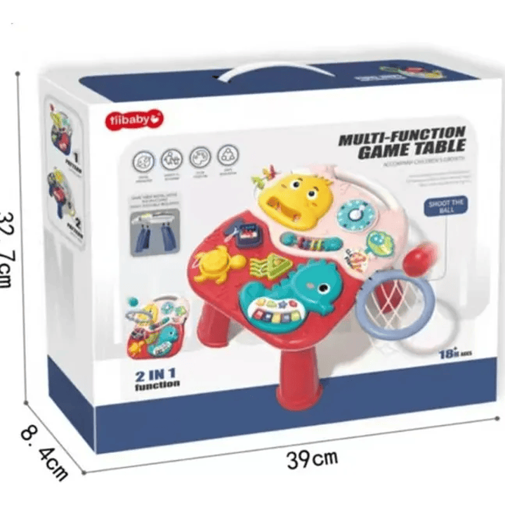 Mesa De Actividades 2 En 1 Con Aro Y Pelota Didactico Bebe Azul  4