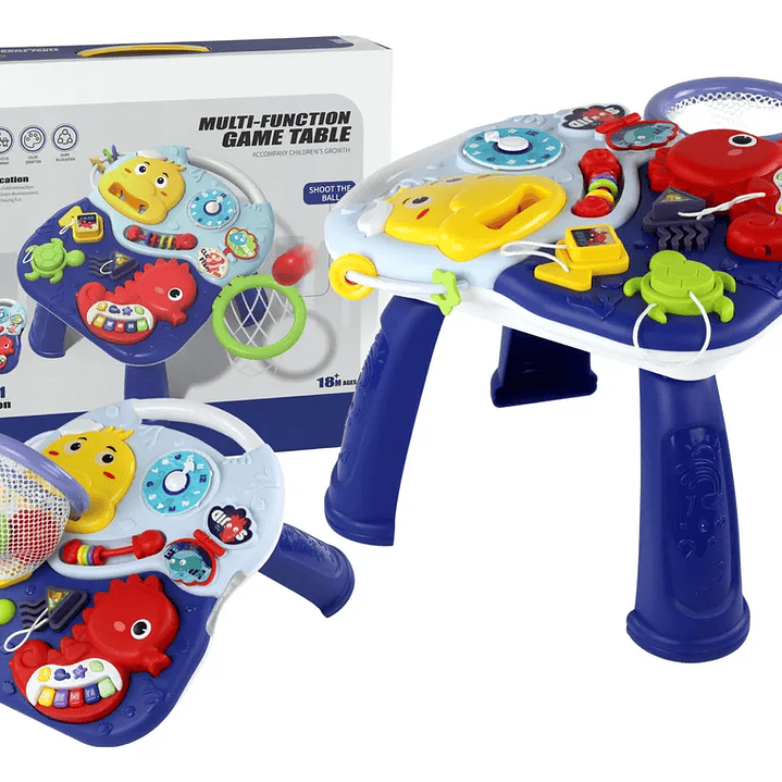 Mesa De Actividades 2 En 1 Con Aro Y Pelota Didactico Bebe Azul  1