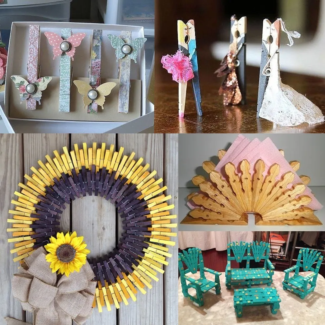 Set de 20 pinzas de madera para colgar ropa 5