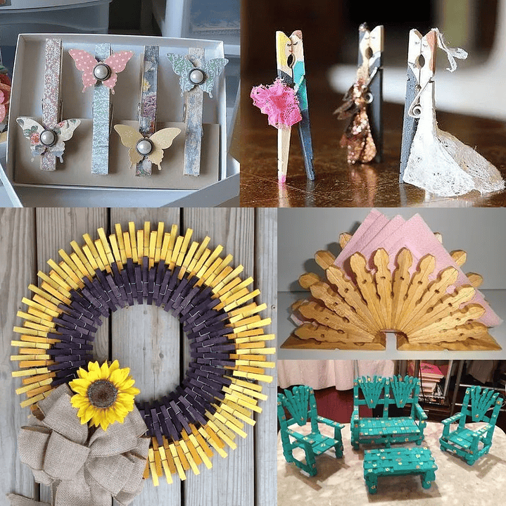 Set de 20 pinzas de madera para colgar ropa 5