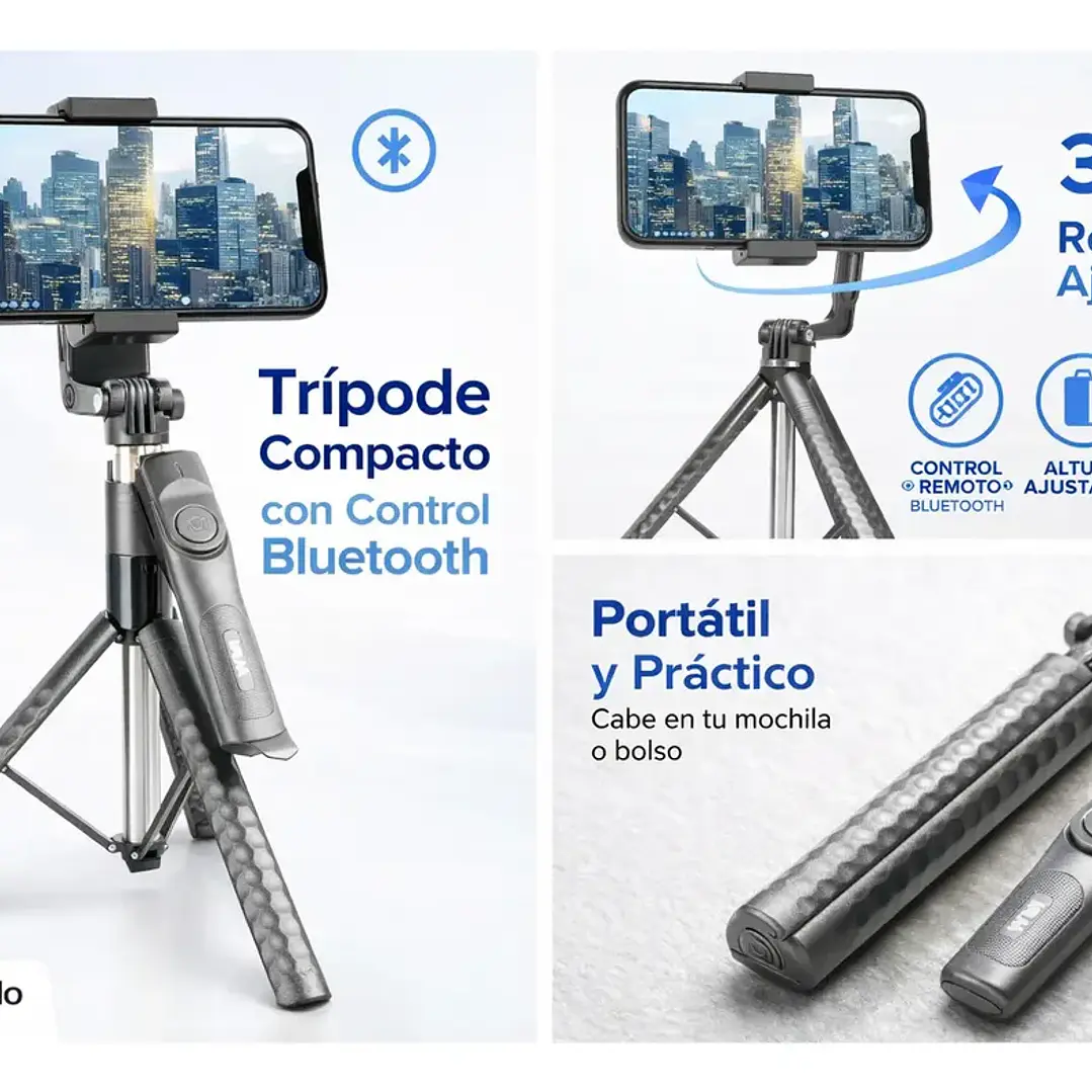 Tripode Selfie Stick 192cm Resistente 360 3
