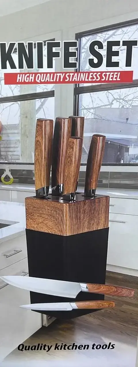 Set de Cuchillos 6 pcs Mango de madera