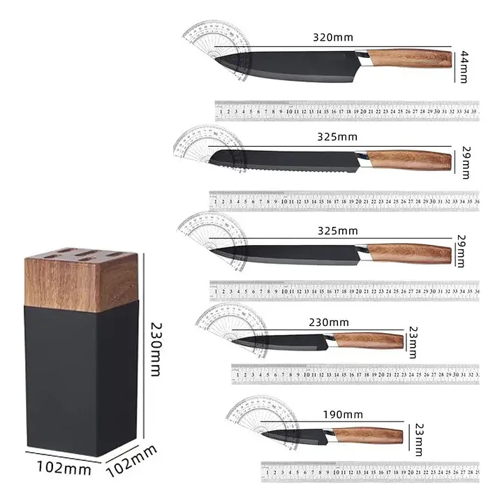 Set de Cuchillos 6 pcs Mango de madera 4