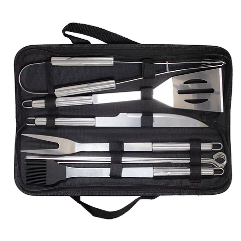 Set de Parrilla 9 Piezas con Estuche – Todo lo que Necesitas para el Asado Perfecto