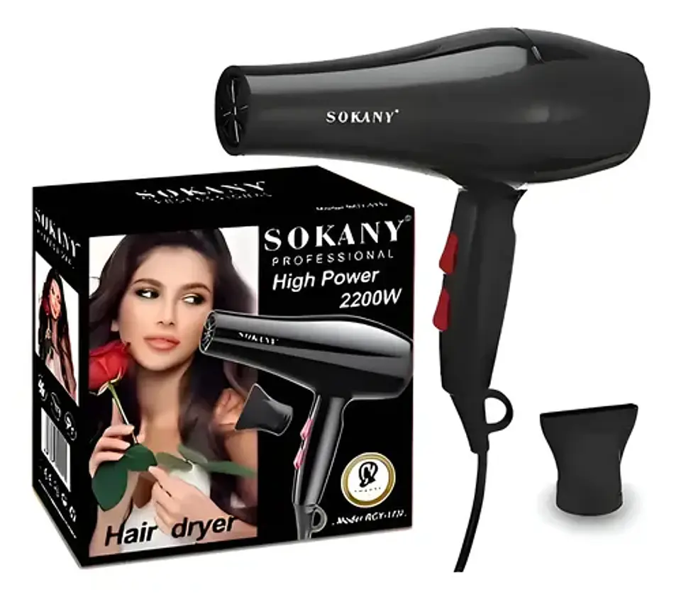 Secador de Cabello Profesional Sokany 2200W – Alta Potencia y Secado Rápido 1