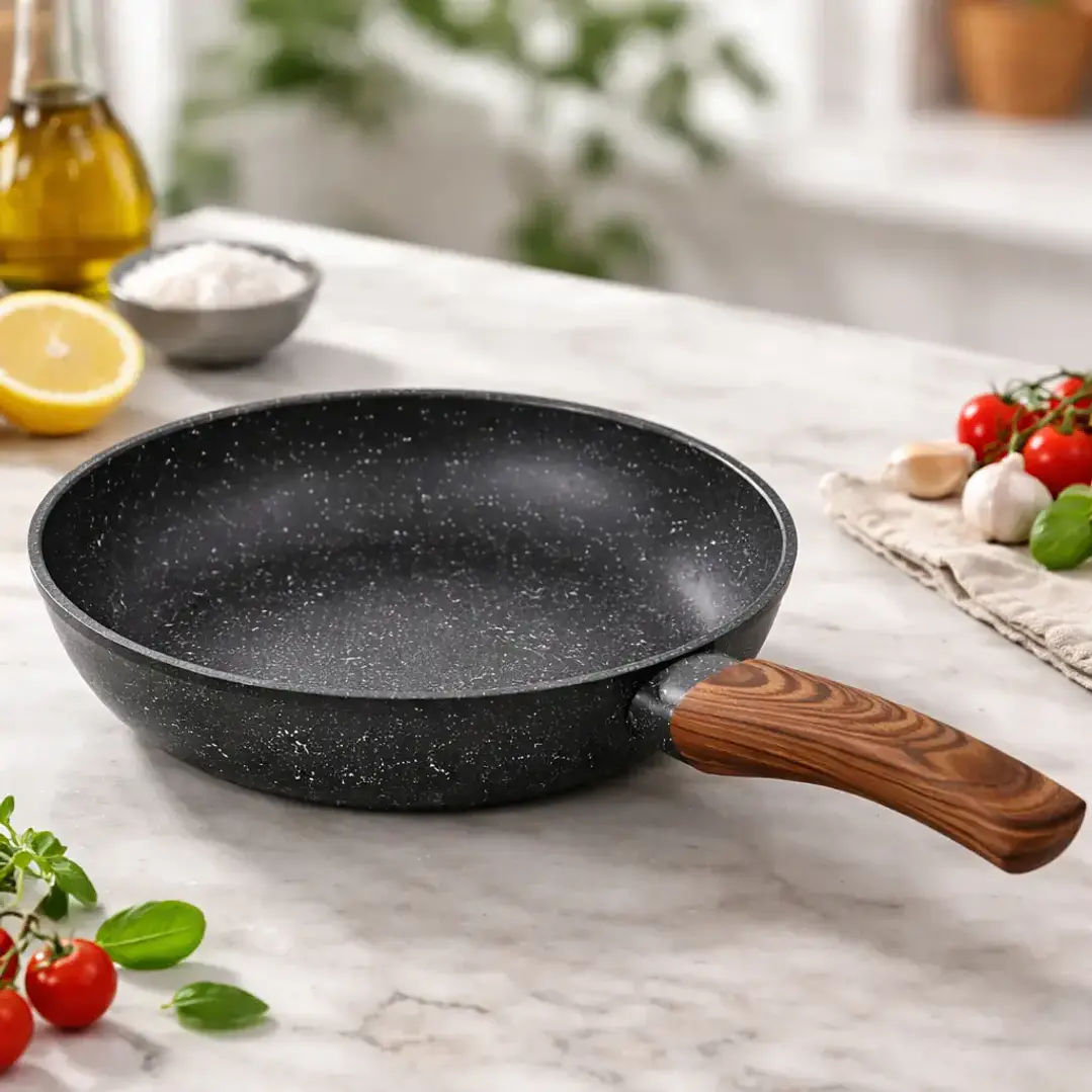 Sarten De Induccion Antiadherente 24cm Con Mango De Madera 1
