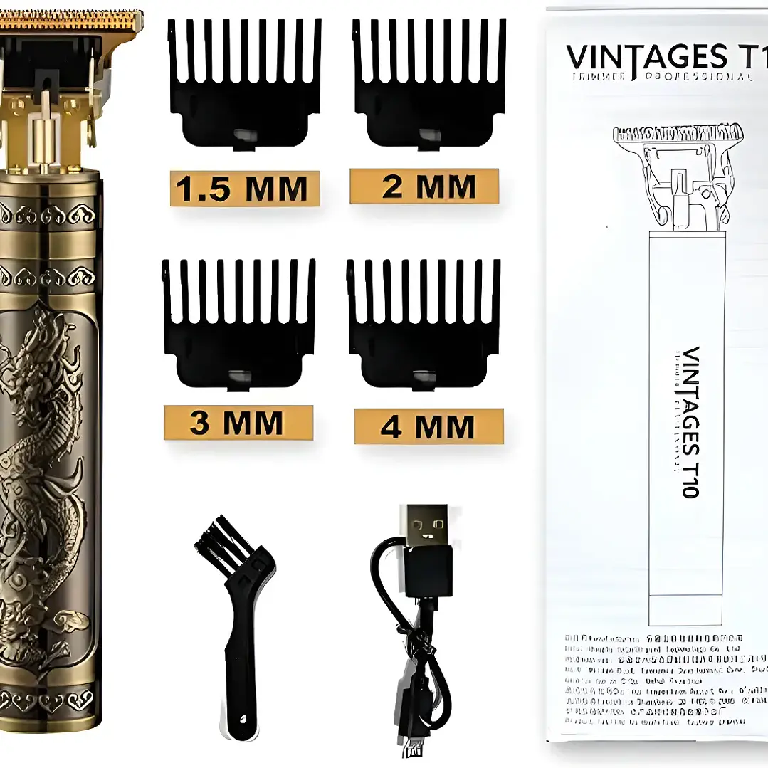 Maquina Afeitadora De Barba Y Pelo Inalambrico Vintage T10 1