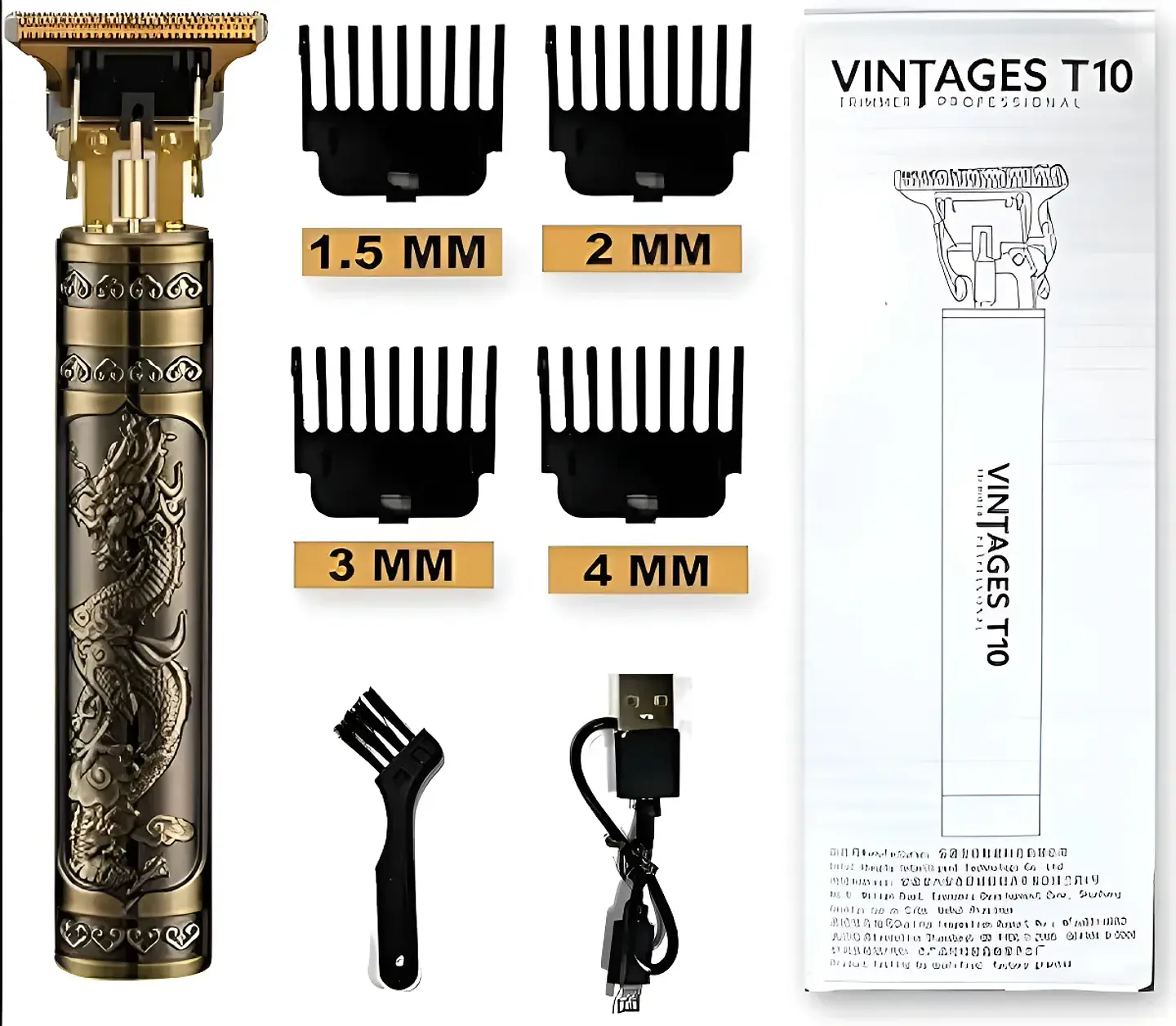 Maquina Afeitadora De Barba Y Pelo Inalambrico Vintage T10 1