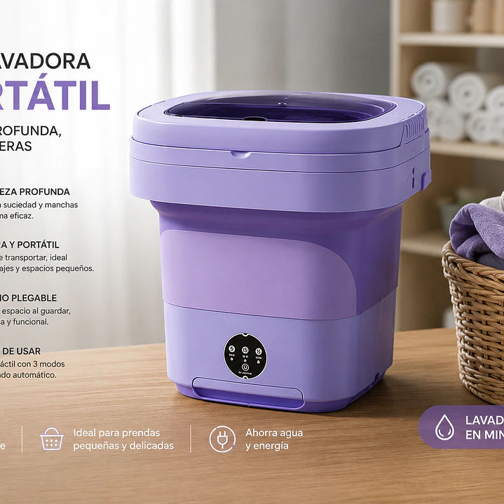 Mini lavadora portátil plegable con centrifugado de 8 L 3